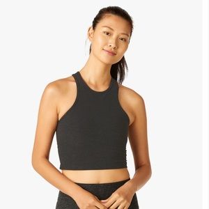 Beyond Yoga Spacedye Studio Cropped Black Tank, Size Small